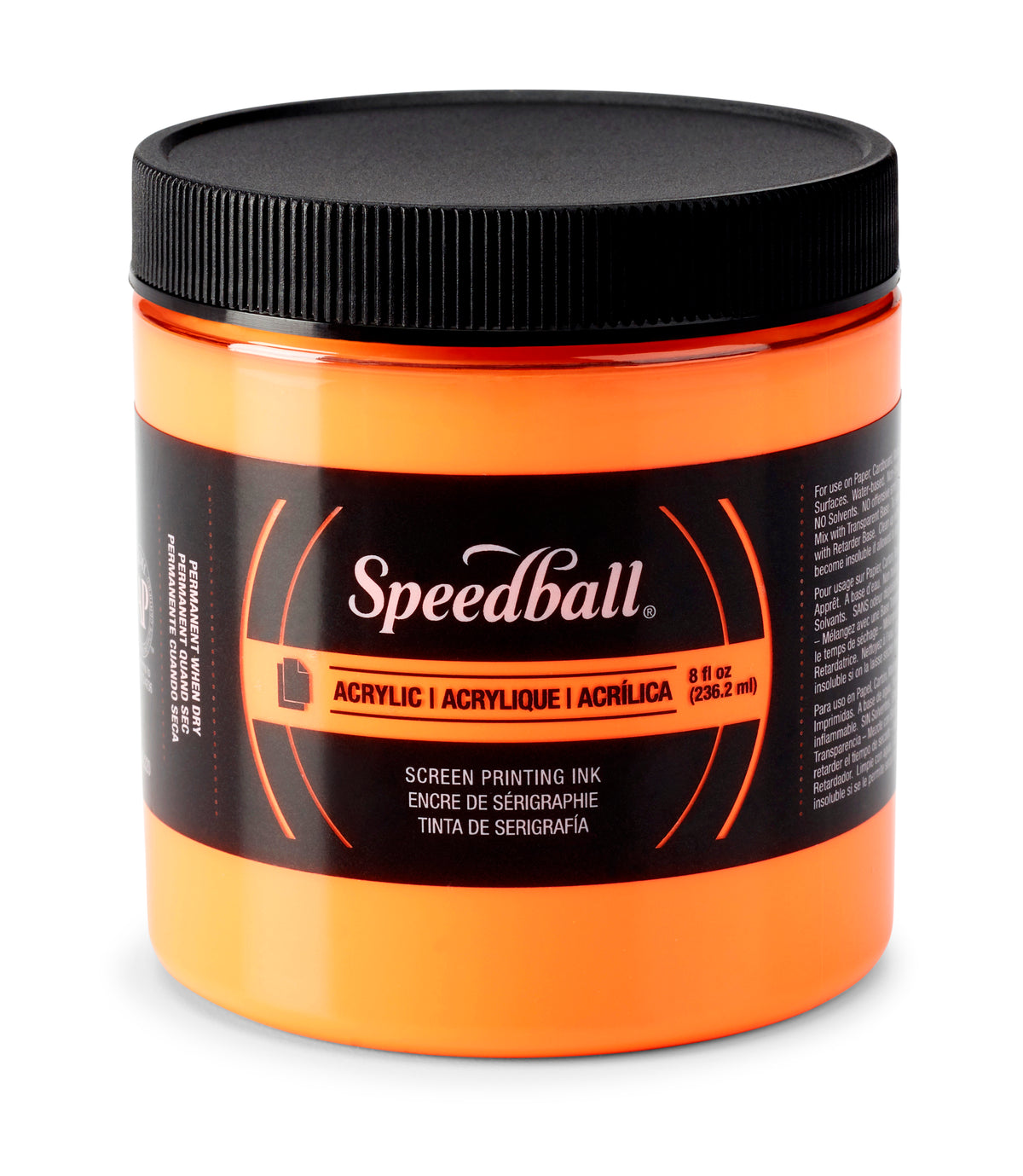 Speedball Acrylic Screen Printing Ink 236ml – Fluorescent Orange