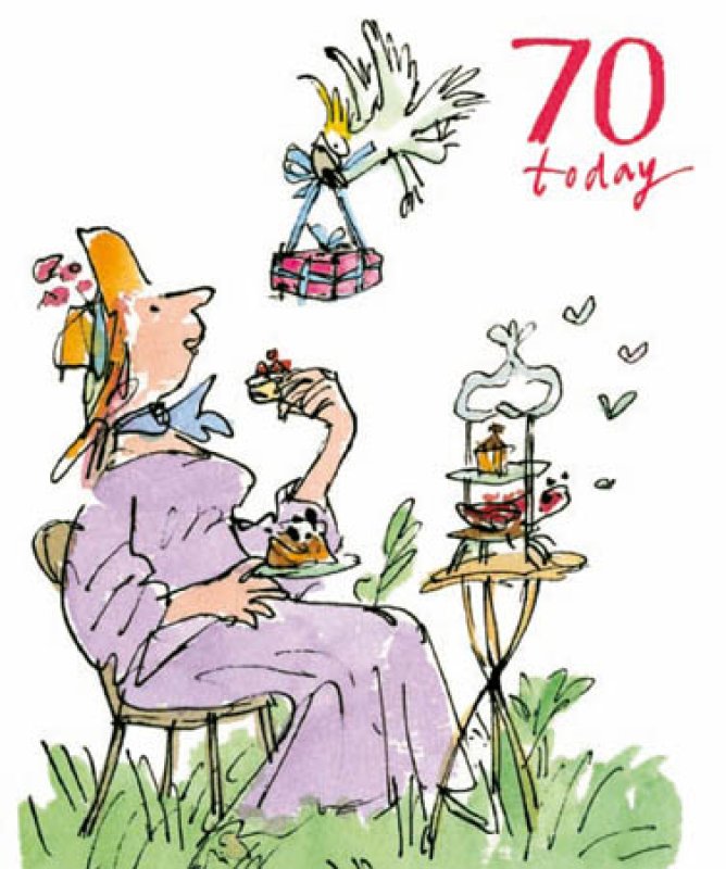 Quentin Blake Afternoon Tea 70th Birthday Card