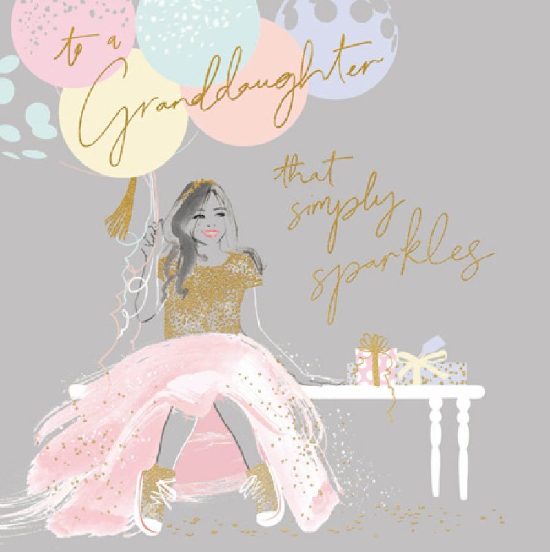 Simply Sparkles Granddaughter Birthday Card