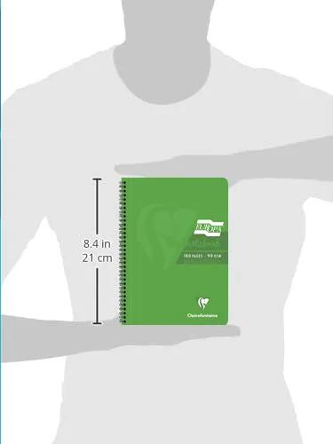 Clairefontaine Europa Glossy Wirebound Notebook - A5 Lined with Margin - 180 Pages - Green