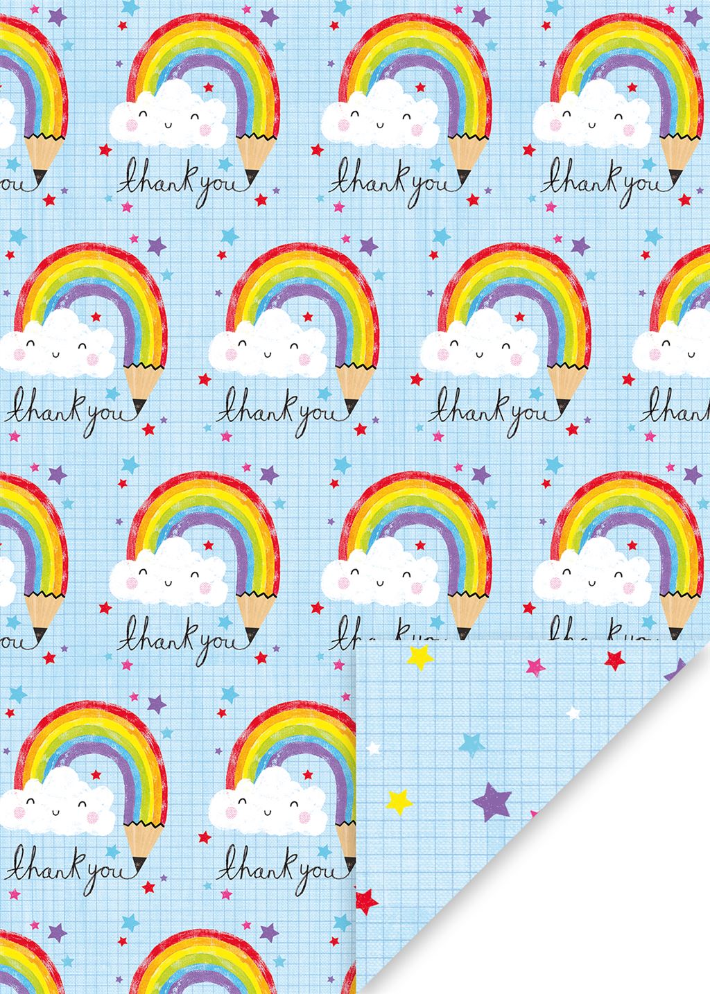 Thank You Rainbow Wrapping Paper Sheet