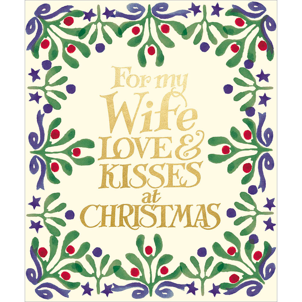 Emma Bridgewater For My Wife Mistletoe Christmas Card