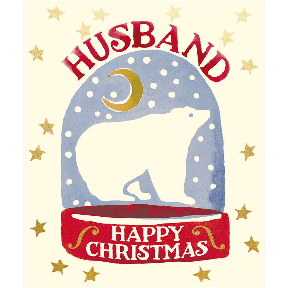 Emma Bridgewater Husband Polar Bear Snowglobe Christmas Card