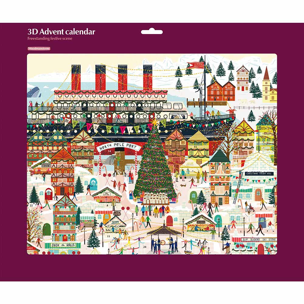 North Pole Christmas Village 3D Freestanding Advent Calendar