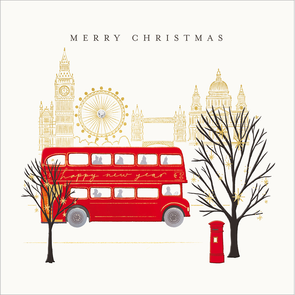 Christmas Shopping London Bus Luxury Christmas Card