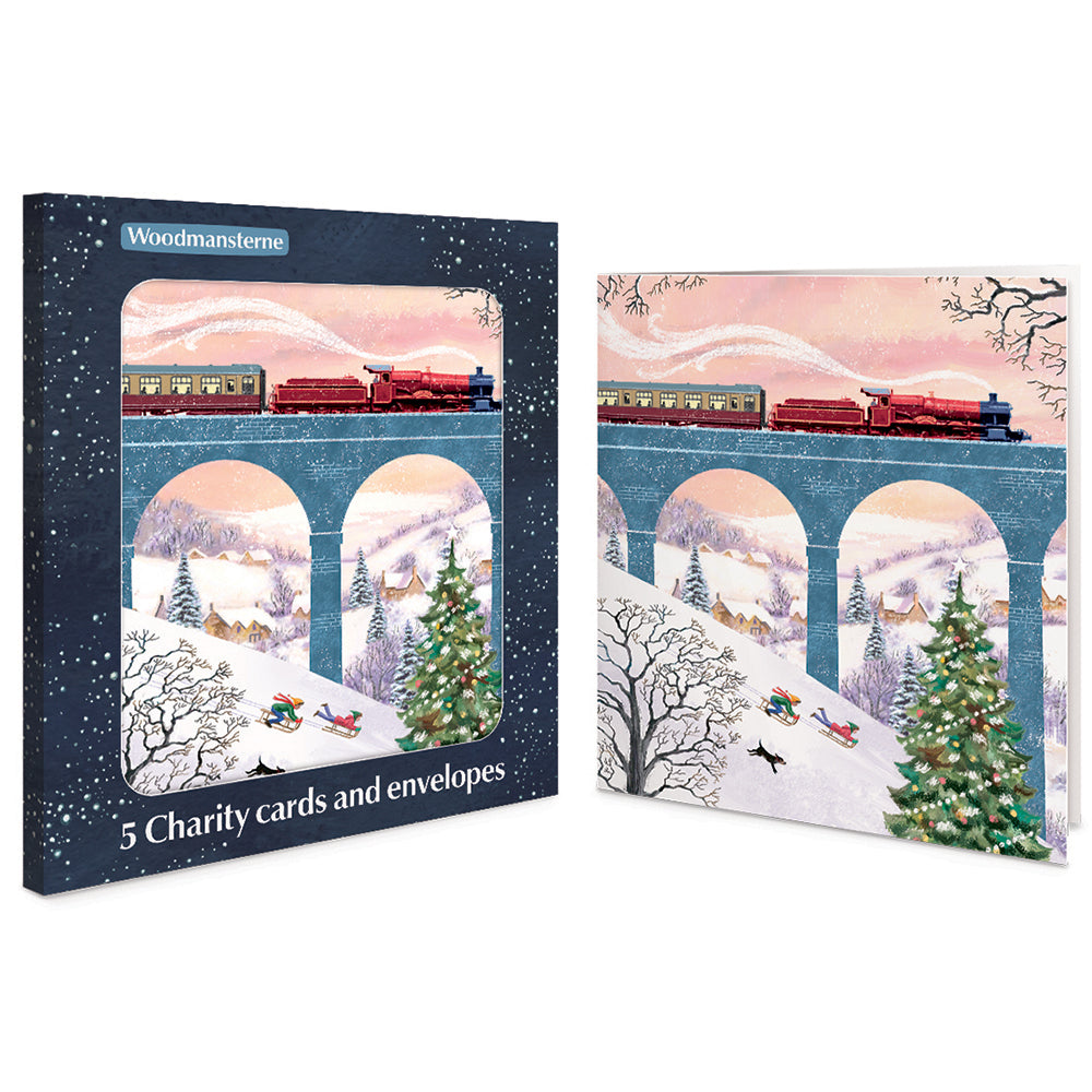 Winter Journey Steam Train Charity Christmas Cards | Pack of 5