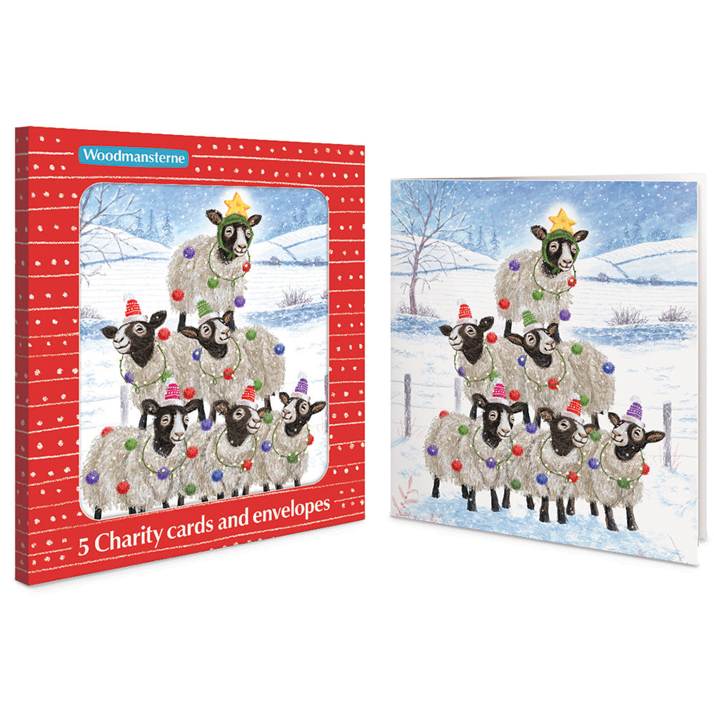 Sparkling Sheep Charity Christmas Cards | Pack of 5