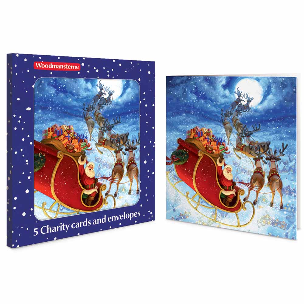 Christmas Eve Santa's Sleigh Charity Christmas Cards | Pack of 5
