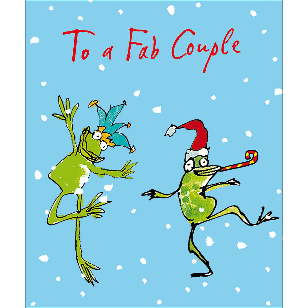 Quentin Blake To a Fab Couple Dancing Frogs Christmas Card