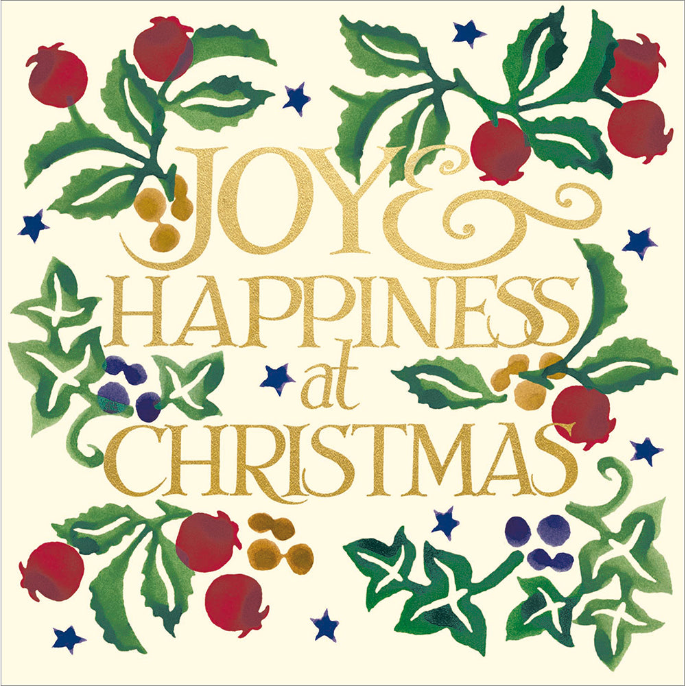 Emma Bridgewater Joy & Happiness Luxury Greetings Card Box | 8 Cards & Envelopes