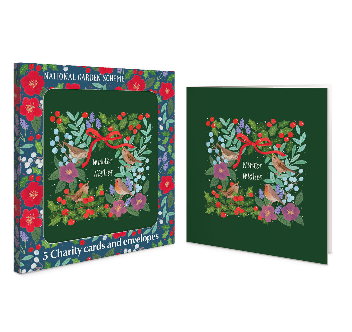 National Garden Scheme Winter Home Charity Christmas Cards | Pack of 5