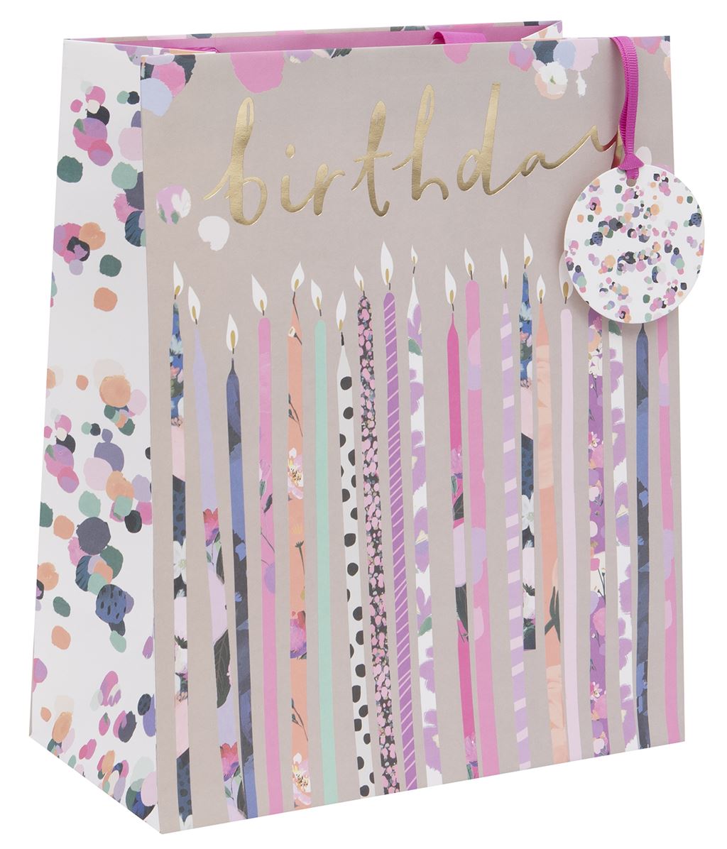 Birthday Candles Large Gift Bag by Stephanie Dyment