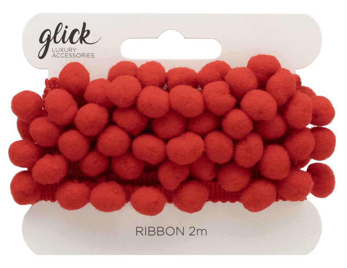 Red Pom Pom Trim (2m)