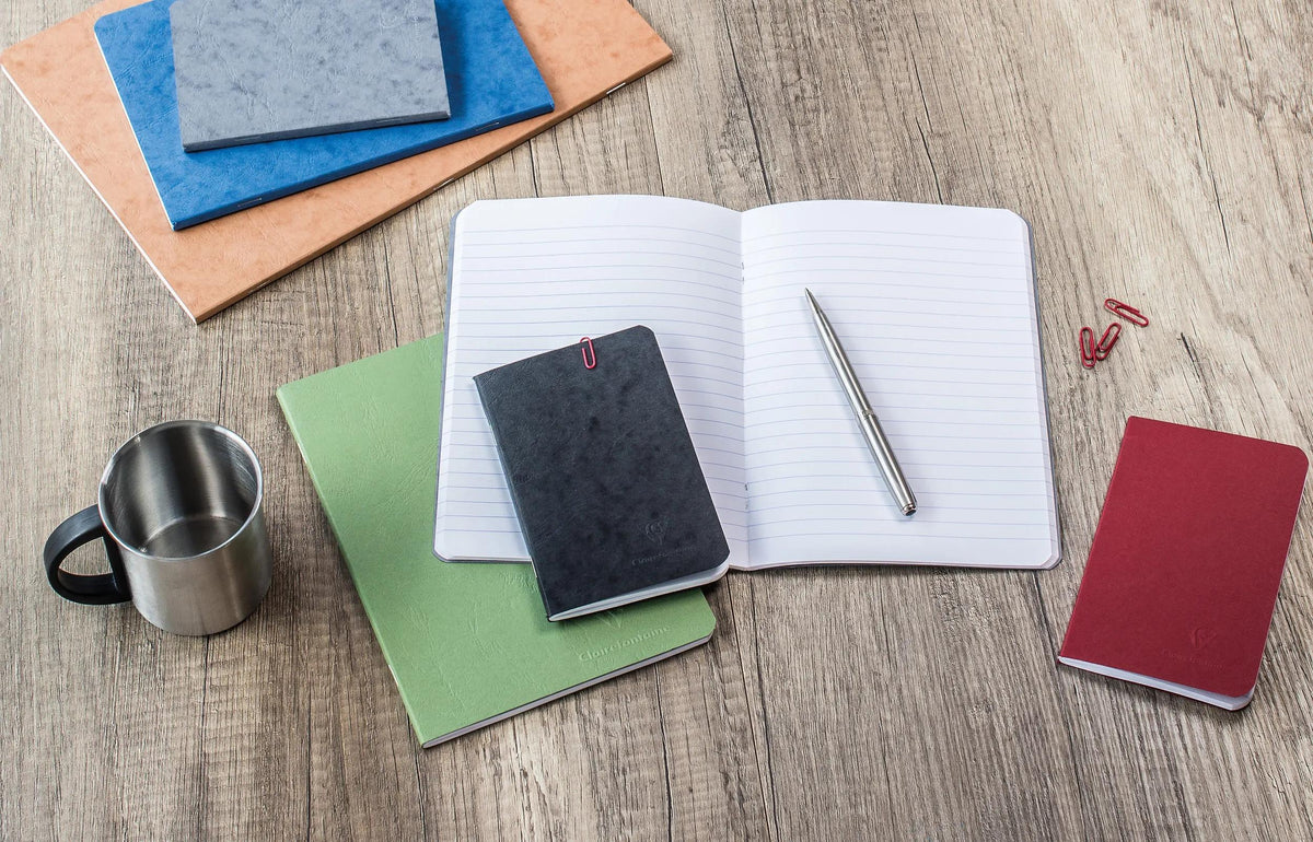 Clairefontaine Nomaddict Staplebound Notebook - A5 Lined - 96 Pages - Black