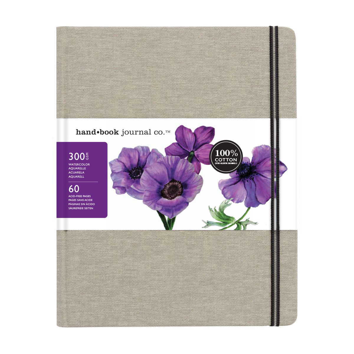 Global Paper Fluid 100 Linen Watercolour Journal 300gsm – Grand Portrait 10.5 x 8.25in (26.7 x 21cm)