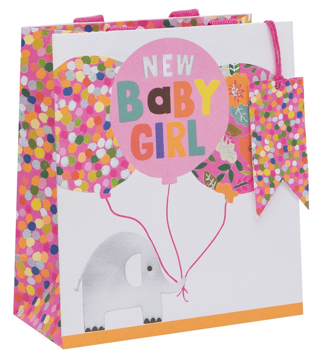 Baby Pink Elephants Medium Gift Bag by Paper Salad