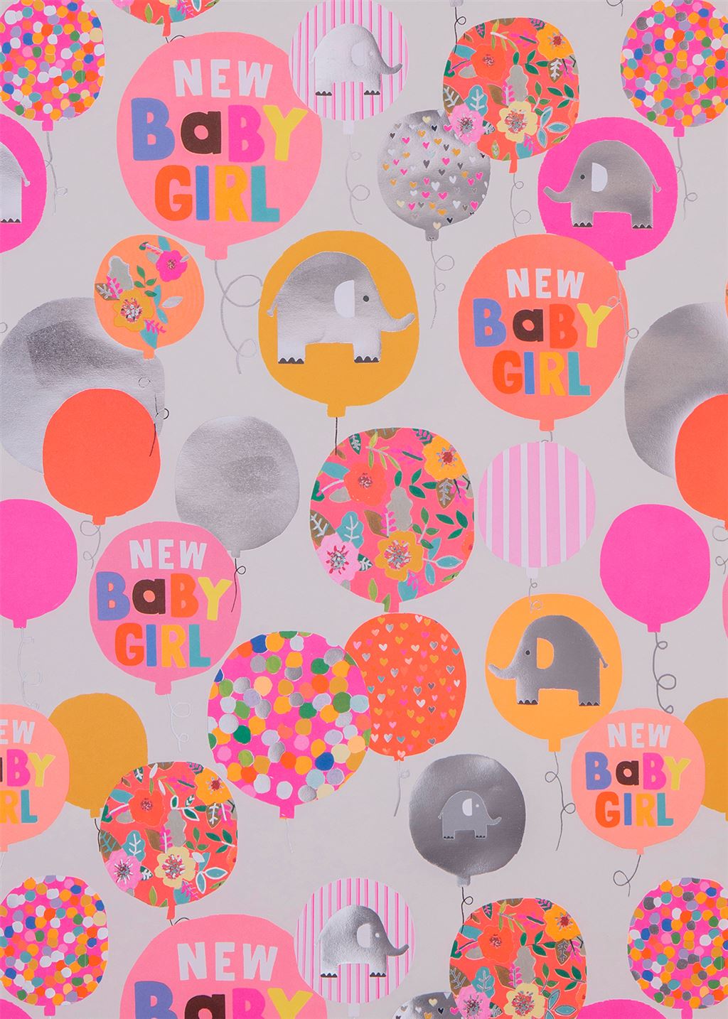 New Baby Girl Wrapping Paper Sheet by Paper Salad