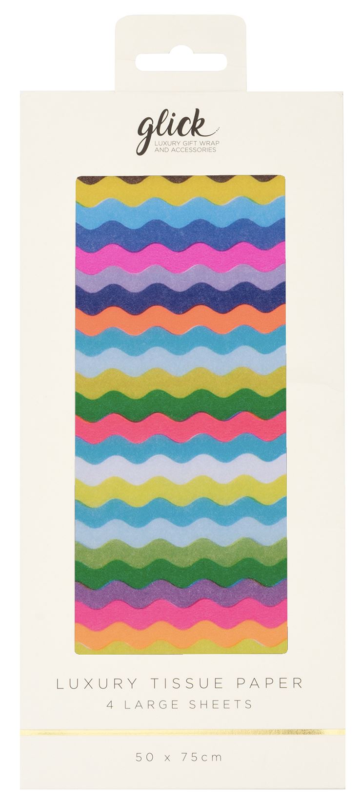 Colour Hub Ric Rac Patterned Tissue Paper (4 Sheets) by Paper Salad