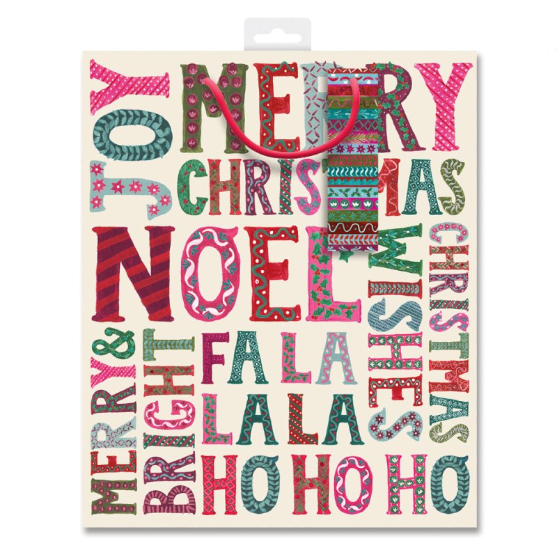 Plum Pudding Festive Words Large Gift Bag