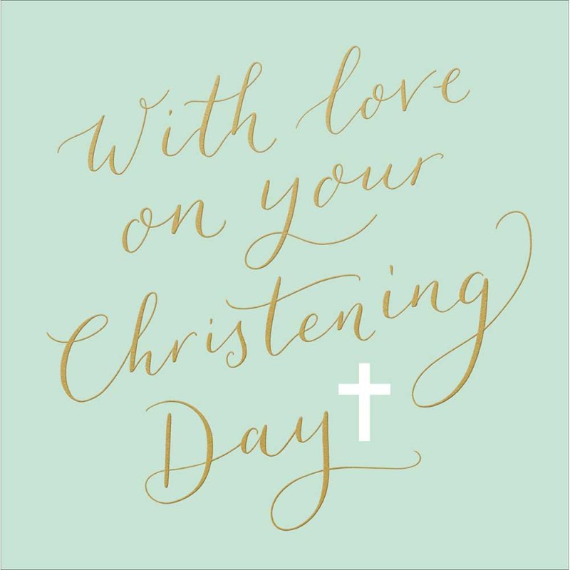With Love on Your Christening Day Gold Foil Christening Card