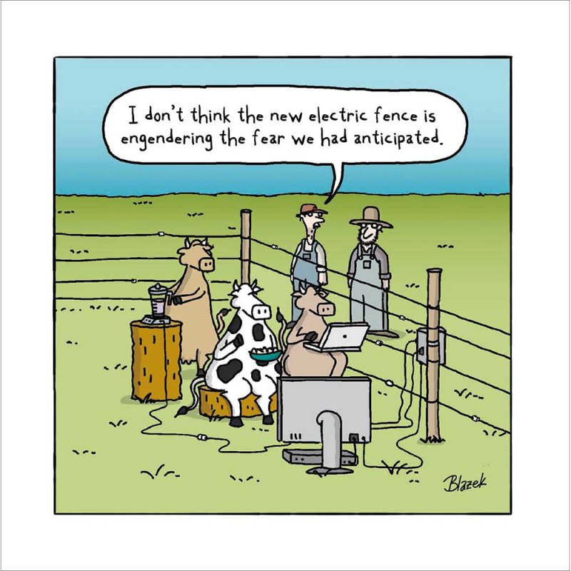 Loose Parts Electric Fence Funny Blank Greetings Card