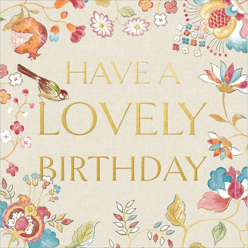 Sanderson Arils Garden Gold Foil Birthday Card