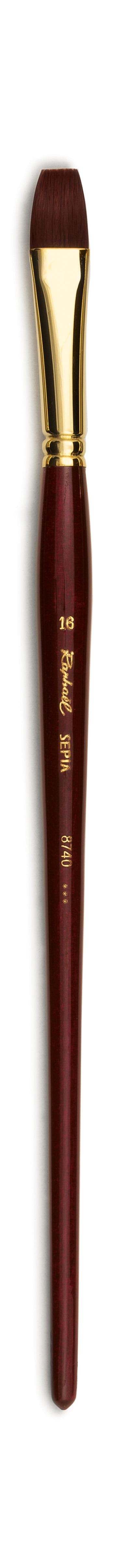 Raphaël Sepia Long-Handled Short Flat Brush, Series 8740 – Size 4