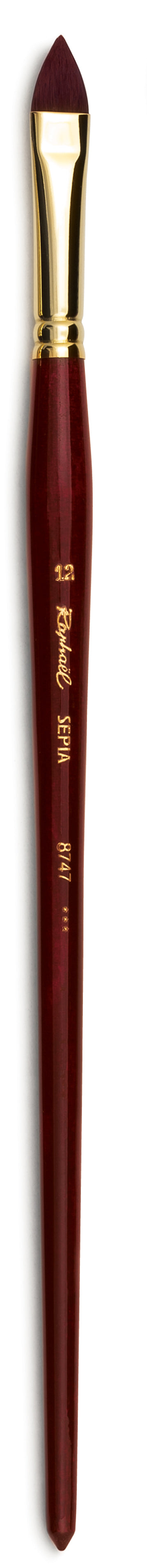Raphaël Sepia Long-Handled Cat's Tongue Brush, Series 8747 – Size 20
