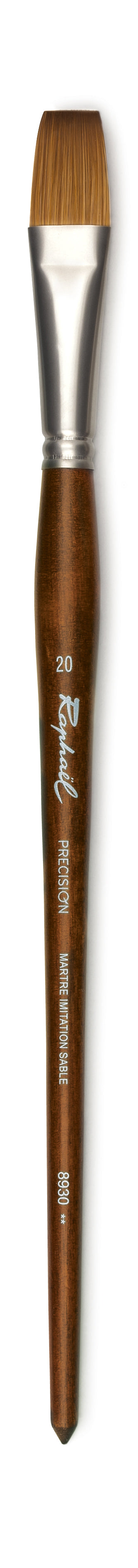 Raphaël Precision Synthetic Long-Handled Flat Brush, Series 8930 – Size 20