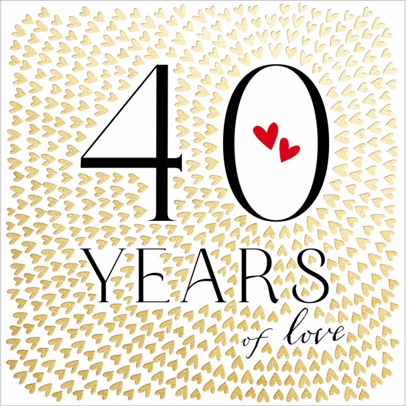 The Proper Mail Company 40 Years of Love Ruby Anniversary Card