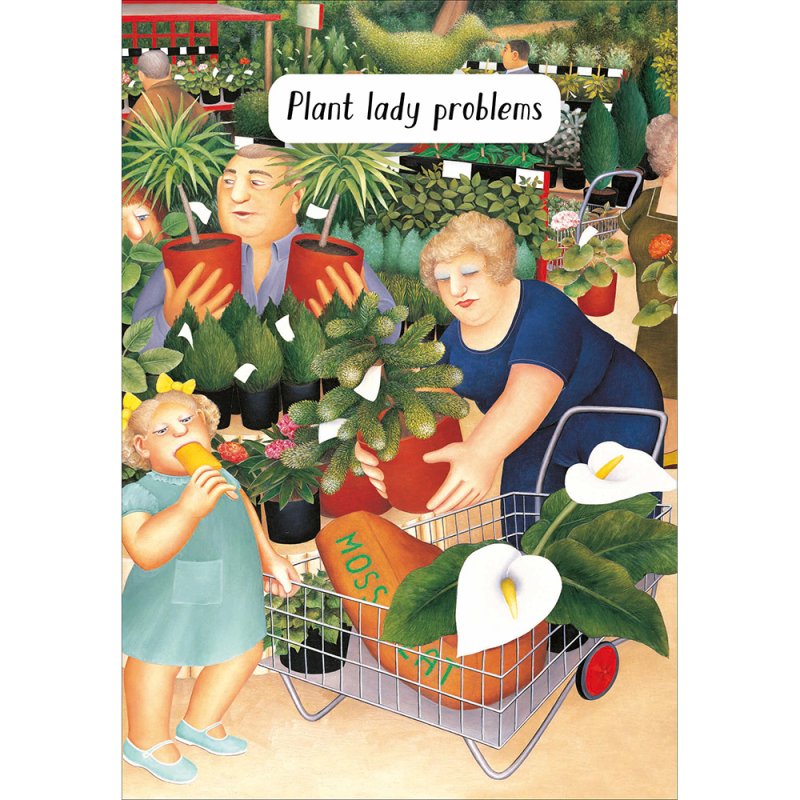 Beryl Cook Glorious Garden Haul Blank Greetings Card