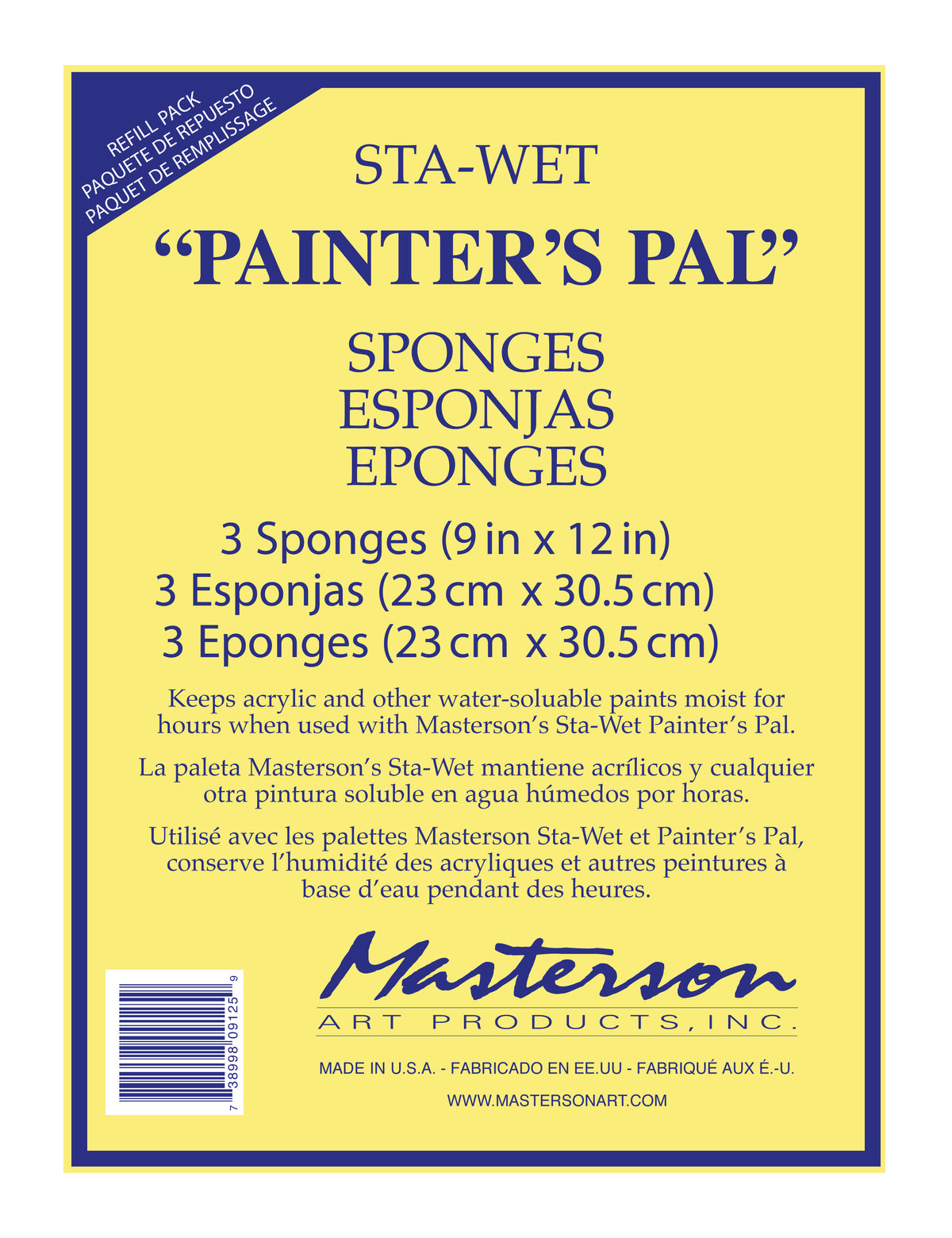 Masterson Sta-Wet Painter's Pal Sponge Refill – Pack of 3