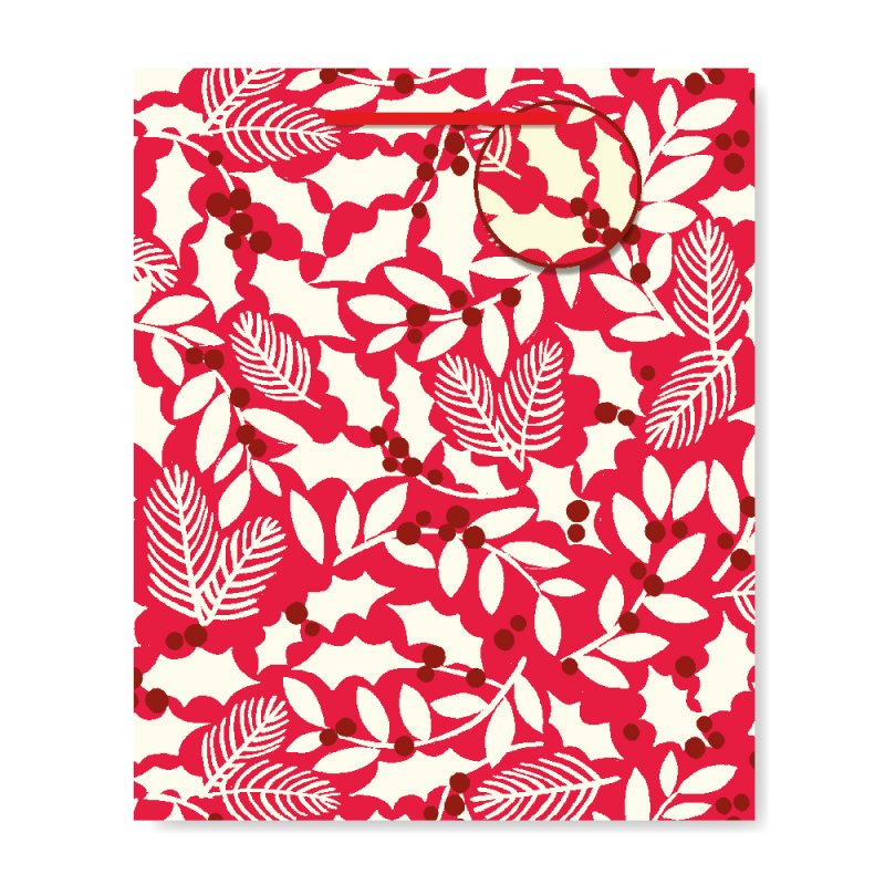 Christabelle Red Leaf Large Gift Bag