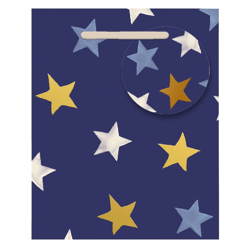 Blue Stars Gold Foil Mug Gift Bag