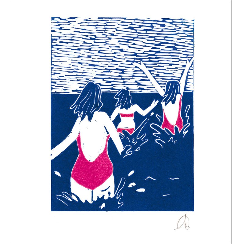 Last One is a Wet Fish Wild Swimmers Blank Greetings Card