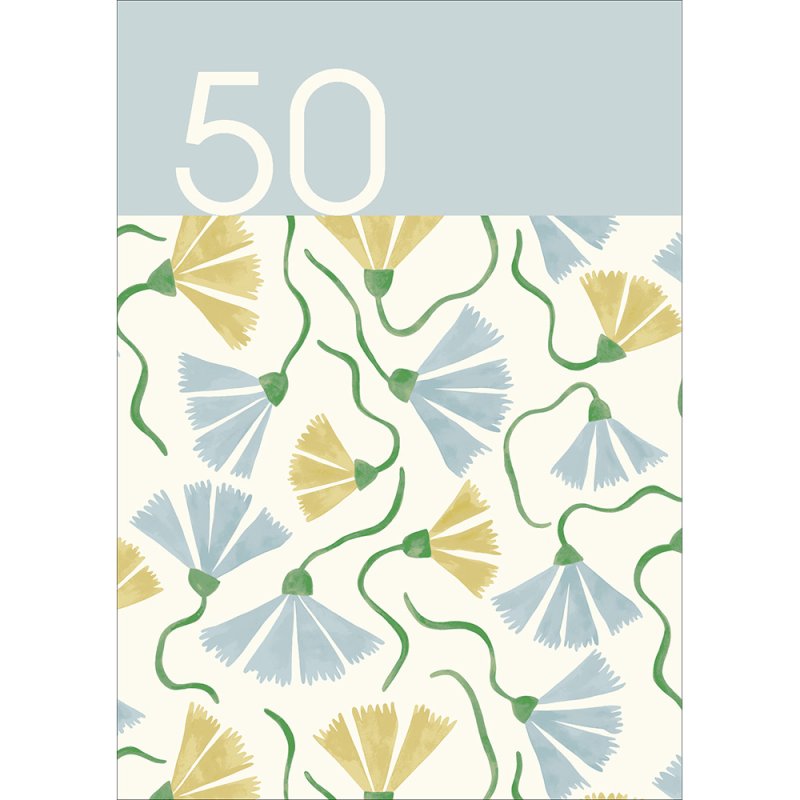 Fringed Poppies for 50 50th Birthday Card