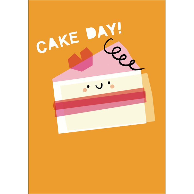 Laura Girling Cake Day Smiling Slice Blank Greetings Card