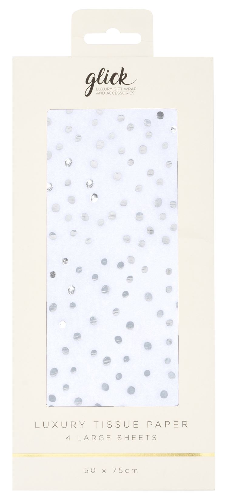 Foil Flecks White Patterned Tissue Paper (2 Sheets)