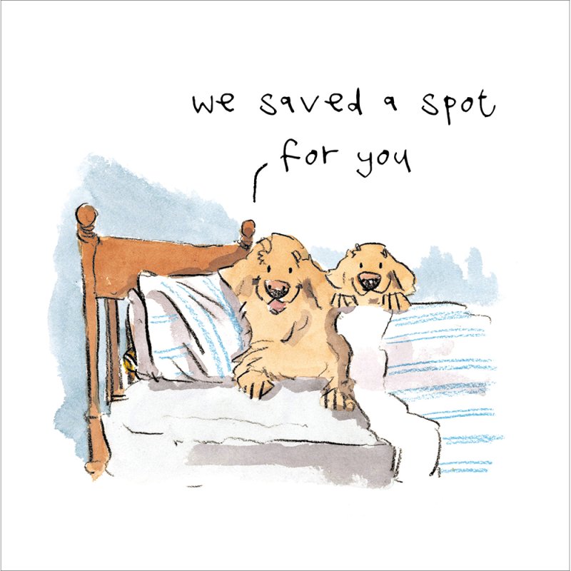 Iain Welch Bedtime Spot Dogs Blank Greetings Card