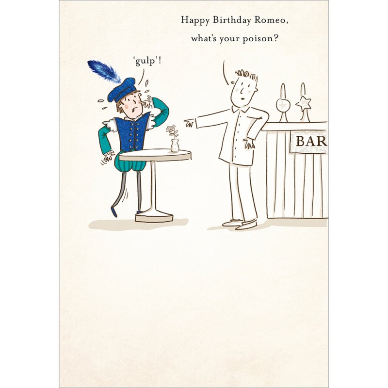 RSC Romeo What's Your Poison Birthday Card