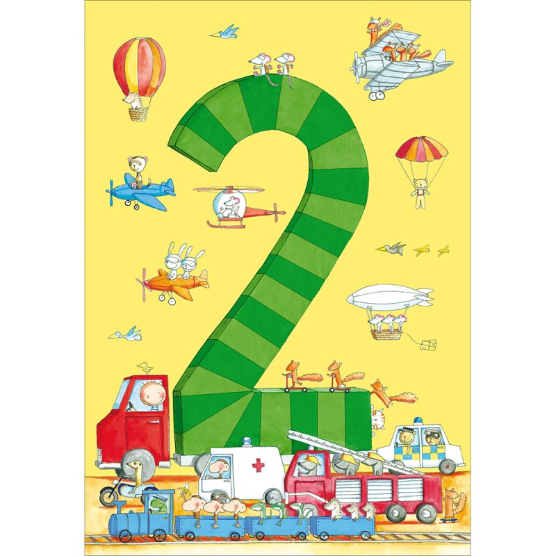 Special Toys Vehicles 2nd Birthday Card