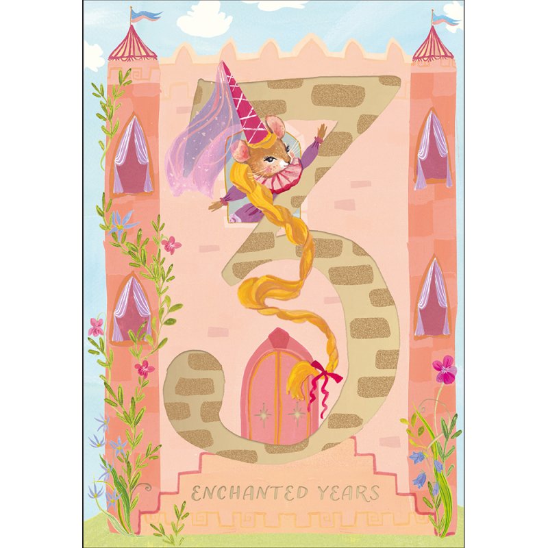 Enchanted Castle Princess 3rd Birthday Card
