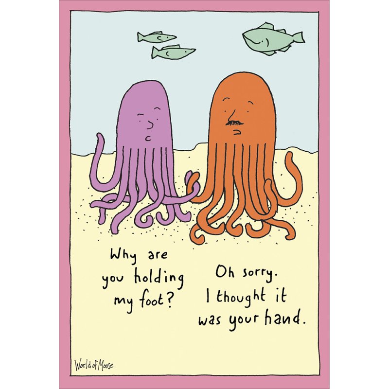 Awkward Flirting Octopus Valentine's Card