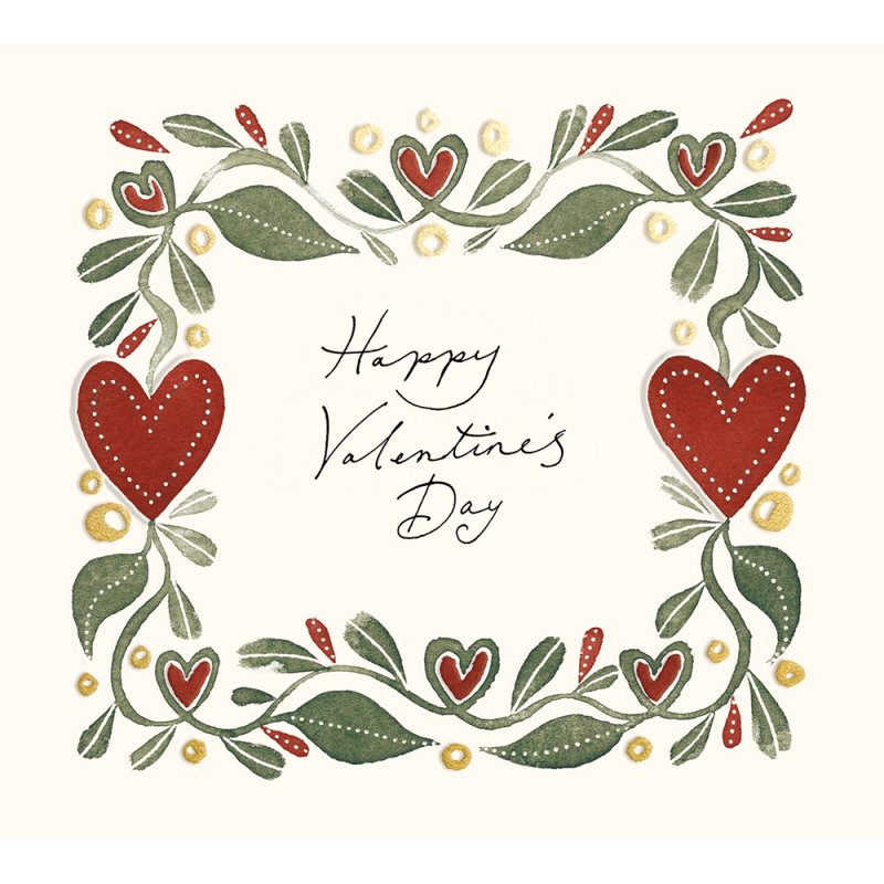 Forever Folk Hearts Garland Valentine's Card
