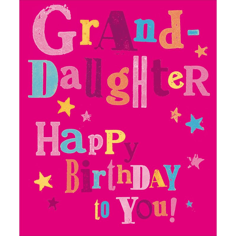 Special Granddaughter Bright Lettering Birthday Card
