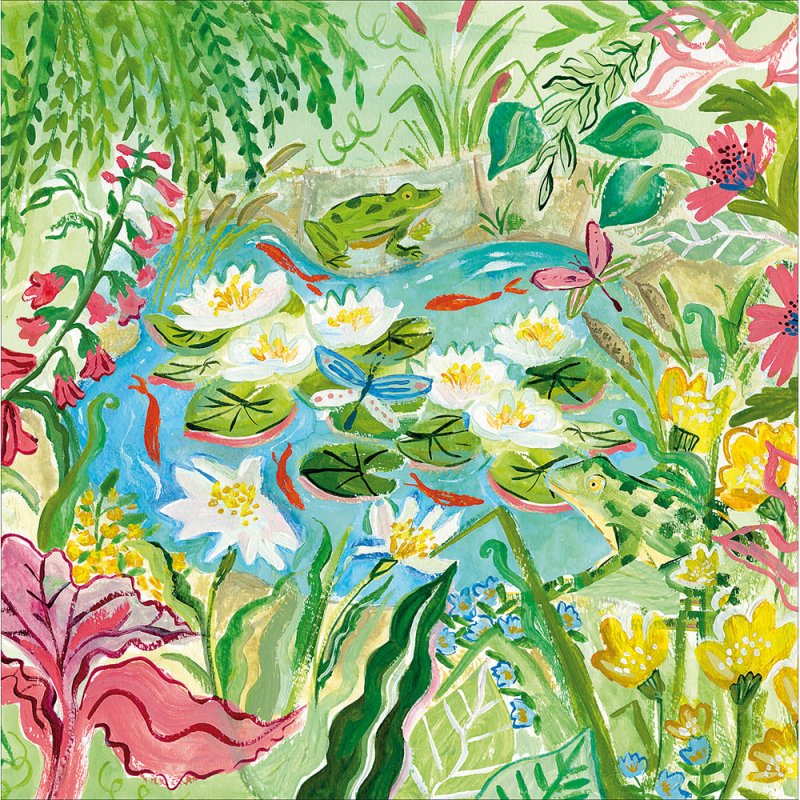 National Garden Scheme The Lily Pond Blank Greetings Card