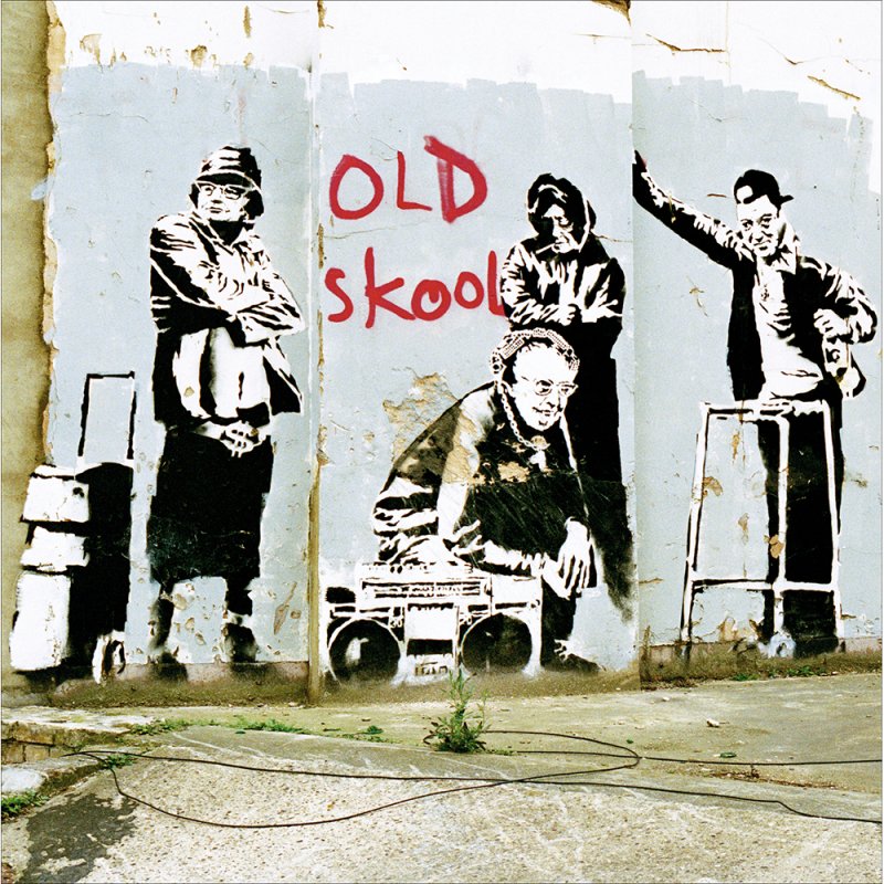 Old Skool Street Art Photography Blank Greetings Card