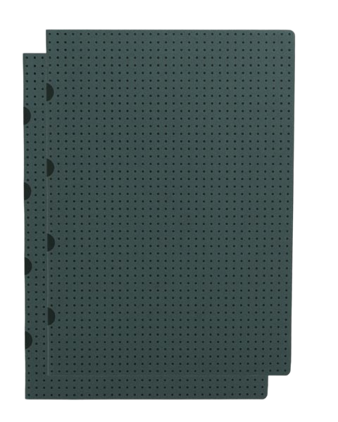 Paper-Oh Cahier Circulo Grey on Black / Grey on Black A4 Softback Notebook – Lined – product view