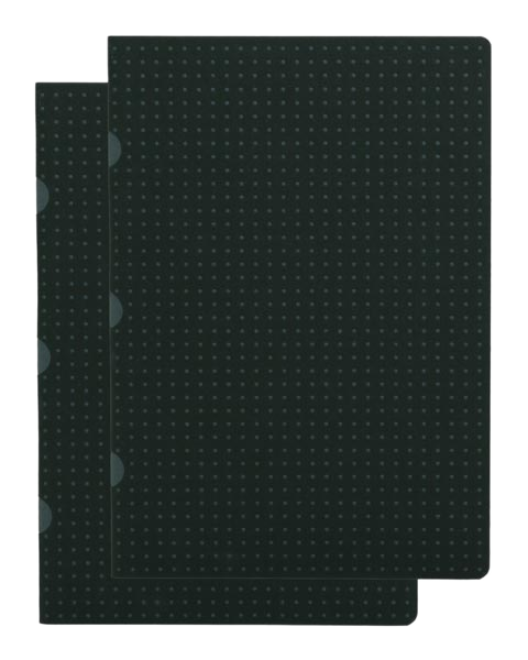 Paper-Oh Cahier Circulo Black on Grey / Black on Grey A5 Softback Notebook – Plain – product view