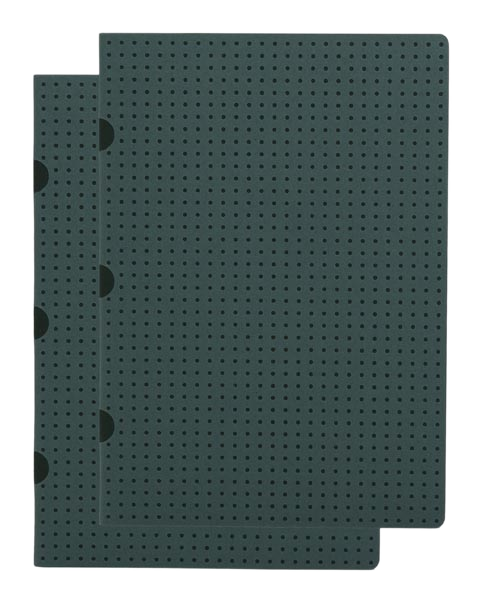 Paper-Oh Cahier Circulo Grey on Black / Grey on Black A5 Softback Notebook – Squared – product view